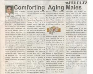Article on comforting Aging Males by Dr. Rajesh Taneja
